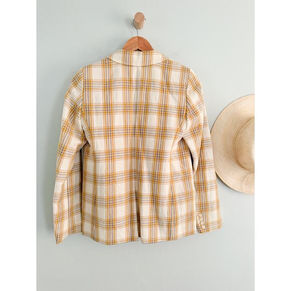 Sezane | Sézane | Veste Christie Jacket in Carreau Beige Ochre Bordeaux Sz 34/2 - Picture 11 of 12